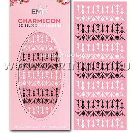 Силиконовые 3D-наклейки EMI Charmicon 3D Silicone Stickers   "Лунулы  №28"  черные/белые фото 1