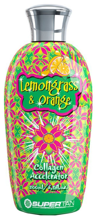  Крем для солярия Super Tan Lemongrass&Orange Коллагеновый ускоритель противодействующий целлюлиту с запахом апельсина и лимона 200 мл 50710 фото 2