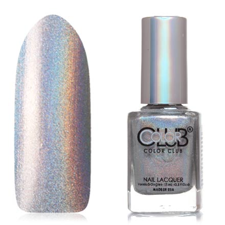 Color Club Лак для ногтей голографический,  № 976 Harp on It - Серебряный фото 2