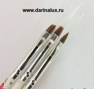 Кисти для дизайна цветная  ручка, Белая - набор 3 шт (7534) фото 10