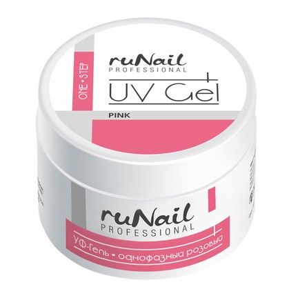 Однофазный УФ-гель ruNail Professional (цвет: розовый), 1840, 30 г фото 1