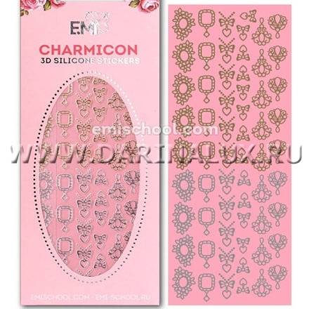 Силиконовые 3D-наклейки EMI Charmicon 3D Silicone Stickers «Украшение №4» золото/серебро фото 1