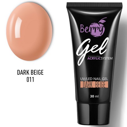 Гель акриловый Jess Nail Berry Gel № 011  Dark Beige (темно-бежевый) 30 мл (203312) фото 1