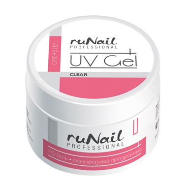 Однофазный УФ-гель ruNail Professional (цвет: прозрачный), 15 г фото 1