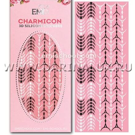 Силиконовые 3D-наклейки EMI Charmicon 3D Silicone Stickers  "Лунулы  №34"  черные/белые фото 1