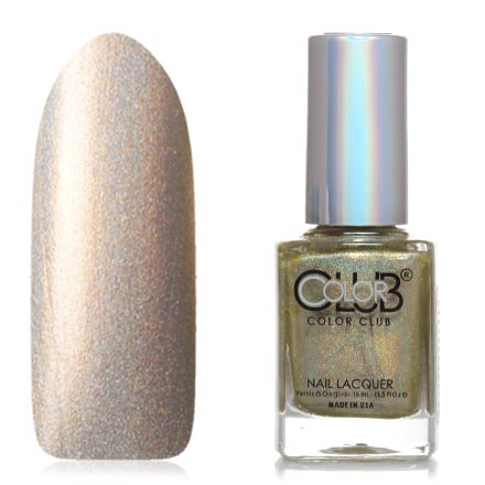 Color Club Лак для ногтей голографический,  № 1091 Star Light - Золотой фото 2