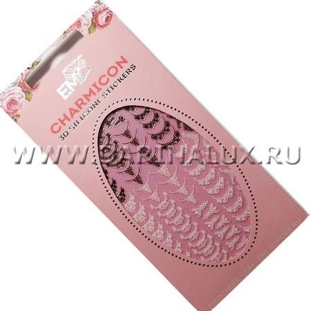 Силиконовые 3D-наклейки EMI Charmicon 3D Silicone Stickers  "Лунулы  № 1"  белые/черные фото 1