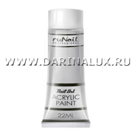 Акриловая краска для нейл-арт ruNail Professional (цвет: серебряный), 22мл фото 14