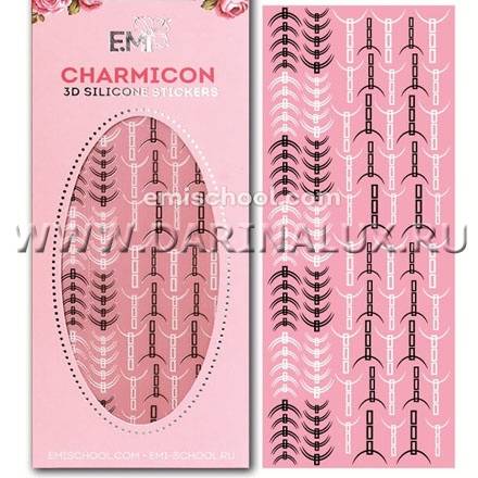 Силиконовые 3D-наклейки EMI Charmicon 3D Silicone Stickers "Лунулы  №32"  черные/белые фото 1