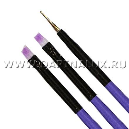 Набор кистей TNL Professional, фиолетовая ручка  (F8-25) фото 10