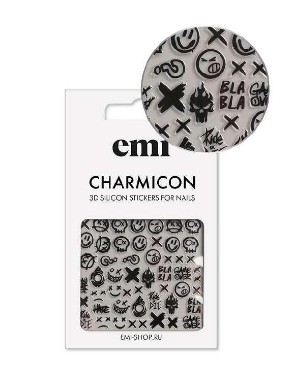 Силиконовые 3D-наклейки EMI Charmicon 3D Silicone Stickers №181 Смайл фото 1
