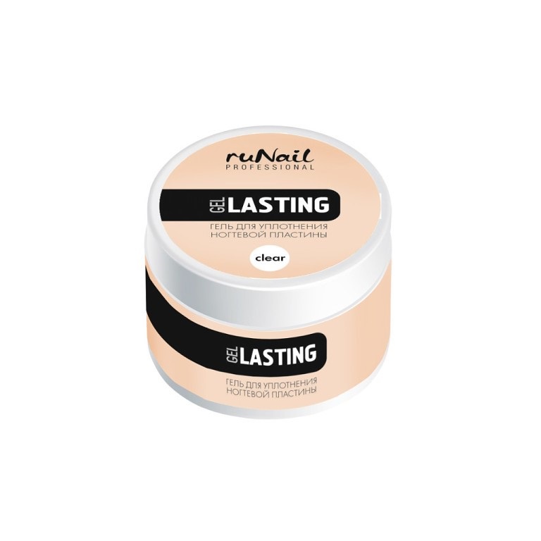 Гель для уплотнения ногтевой пластины Lasting gel ruNail Professional (цвет: розовый), 15 г фото 1