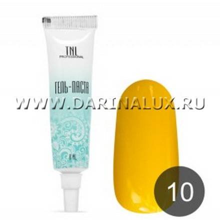 Гель-паста для дизайна ногтей TNL Professional № 10, желтая, 8 мл. фото 